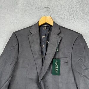 Lauren‎ Ralph Lauren Adult Mens Faux Suede Blazer 38S Short Grey Sport Coat NEW